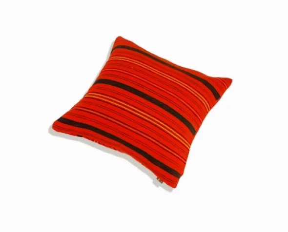 Poduszka folk pasiak łowicki ceglasty 35x35cm