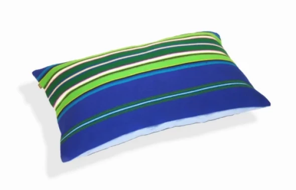 Poduszka niebieska folk pasiak łowicki, prostokątna 60x40cm