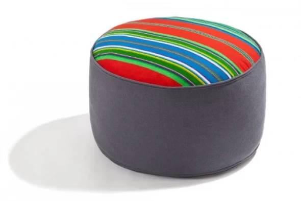 Pufa wełniana folk 60cm szara