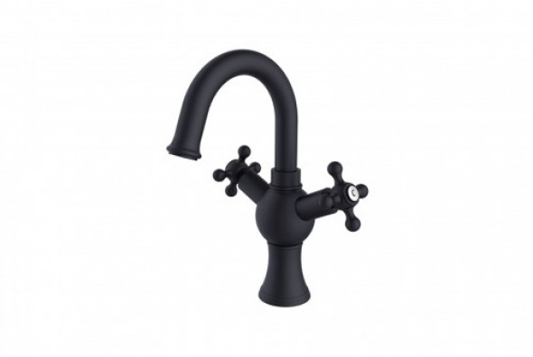 Besco bateria umywalkowa Retro II czarny matt BU-RII-CZ