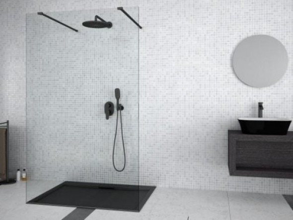 Besco KABINA PRYSZNICOWA WALK IN Aveo Due Black 120