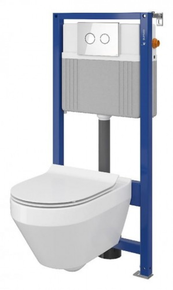 Cersanit SET B21 AQUA miska zawieszana CREA owalna CleanOn S701-313