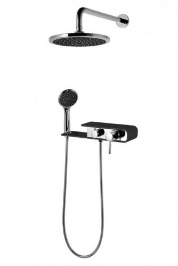 Corsan Kolumna prysznicowa Konekto Czarna CMN001