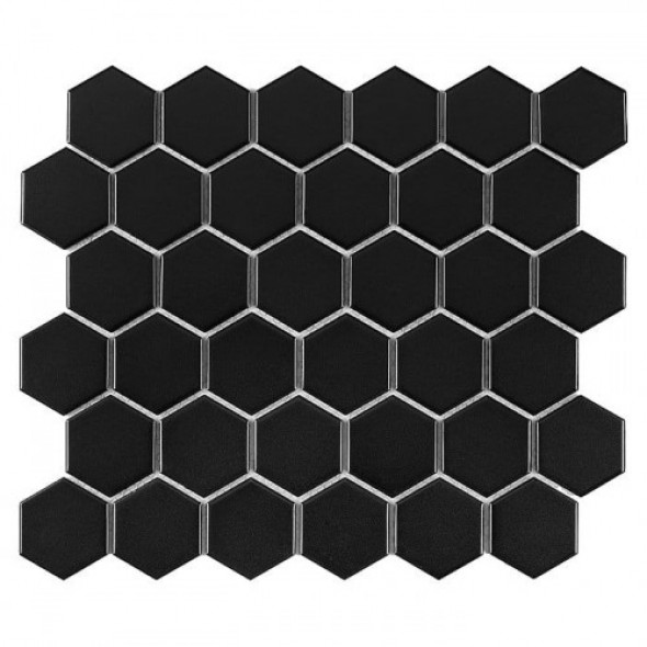 Dunin mozaika ceramiczna Hexagon Black 51 matt 320 x 280mm