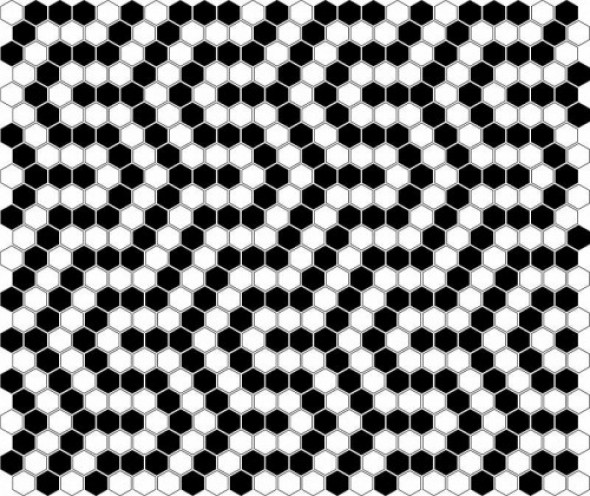 Dunin mozaika ceramiczna Mini HEXAGON B&W Coral 300x260mm