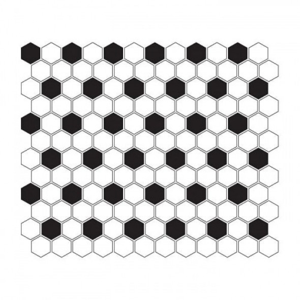 Dunin mozaika ceramiczna Mini HEXAGON B&W Mix 300x260mm