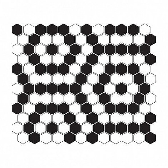 Dunin mozaika ceramiczna Mini HEXAGON B&W Nano 300x260mm