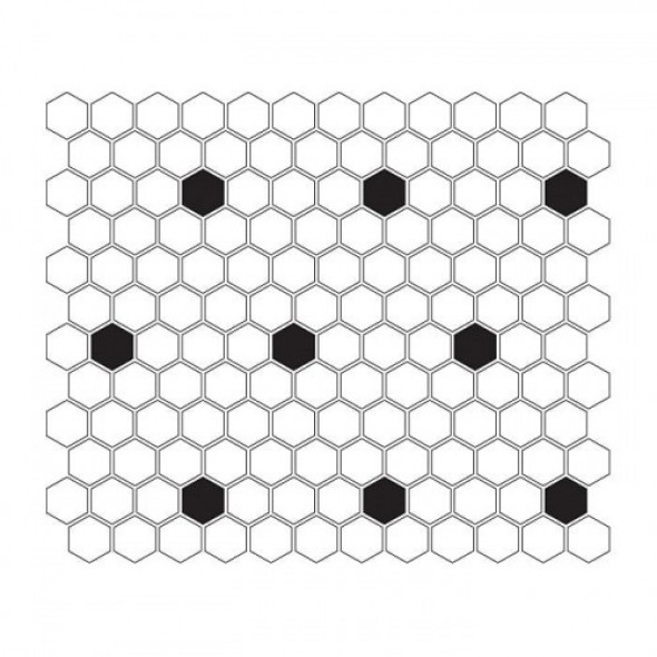 Dunin mozaika ceramiczna Mini HEXAGON B&W Spot 300x260mm