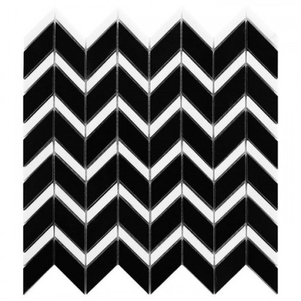 Dunin mozaika kamienna Pure Black CHEVRON mix 310x305mm