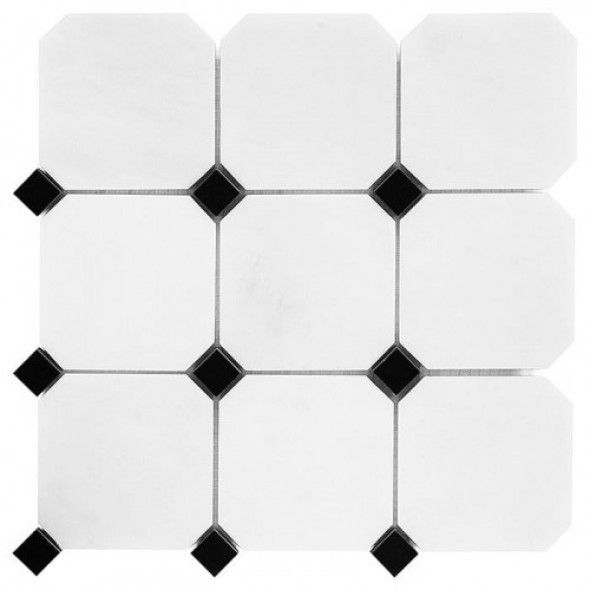 Dunin mozaika kamienna Pure B&W OCTAGON 100 305x305mm