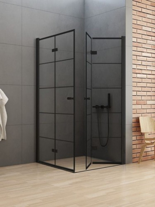 New Trendy Kabina prysznicowa NEW SOLEO BLACK 80x80x195 D-0287A/D-0288A