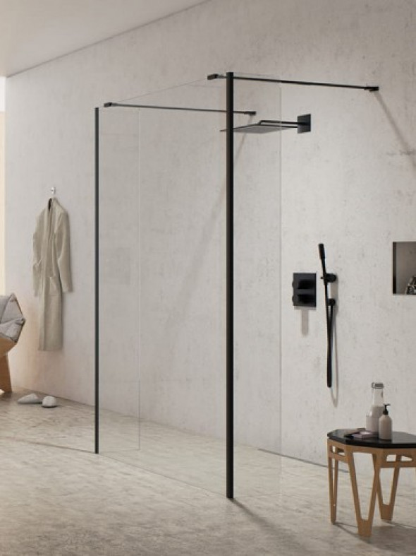 New Trendy walk-in NEW MODUS BLACK 140x200 EXK-0095 Ścianka 1