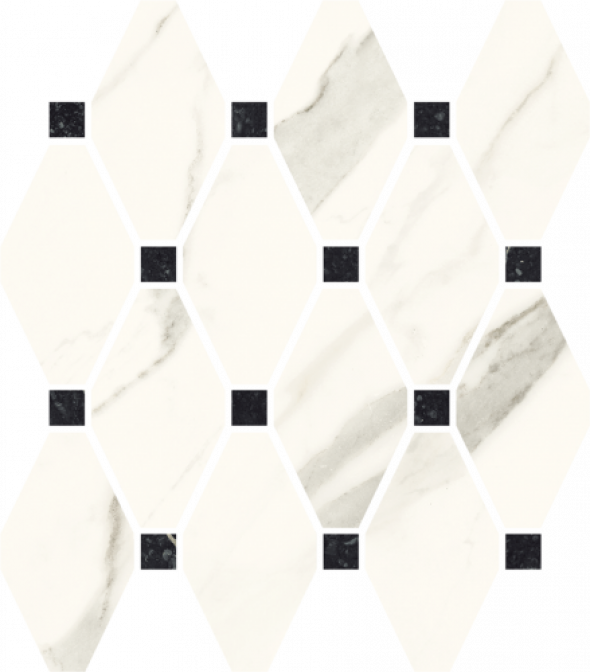 Paradyż Calacatta Mozaika Cięta Mix Poler 23.6 x 25.2 G.1