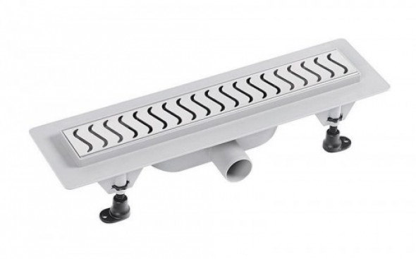 Polysan SCENE odpływ liniowy plastikowy rusztem ze stali nierdzewnej, 455x123x68 mm 72835