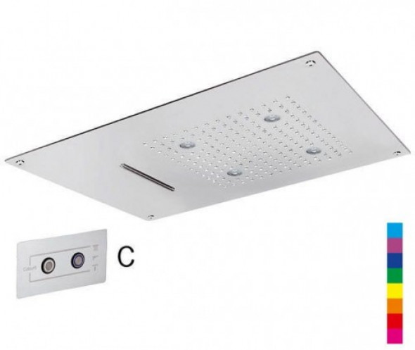 Sapho CHROMOTERAPIE deszczownia 55x40cm, deszcz, kaskada, sterownik C, CH5540C