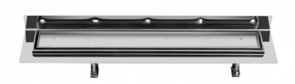 Sapho CORNER 77 nierdzewny odpływ liniowy z rusztem wypeł. płytką 770x130x82 mm FP513