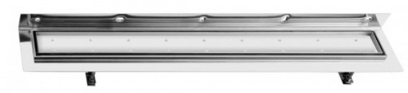 Sapho CORNER 97 nierdzewny odpływ liniowy z rusztem wypeł. płytką 970x130x82 mm FP538