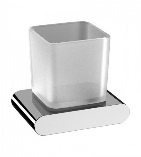 Sapho FLORI kubek na szczoteczki, chrom/szkło satynowe RF004