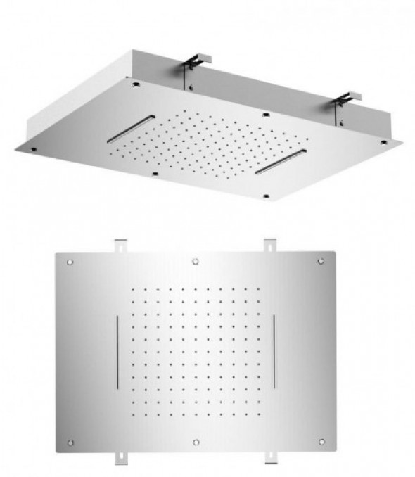 Sapho Głowica prysznicowa, 2xkaskada, 560x400mm, polerowana stal nierdzewna MS333