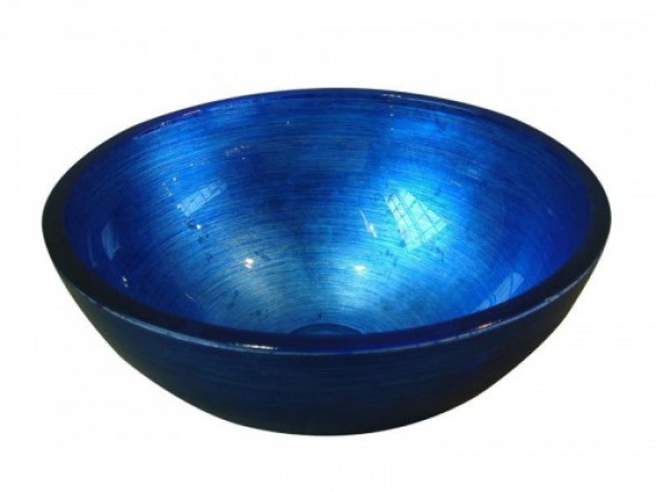 Sapho MURANO BLU, umywalka szklana okrągła 40x14cm, niebieska AL5318-65