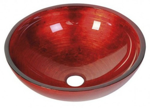 Sapho MURANO ROSSO IMPERO, umywalka szklana 40x14cm, czerwona AL5318-63