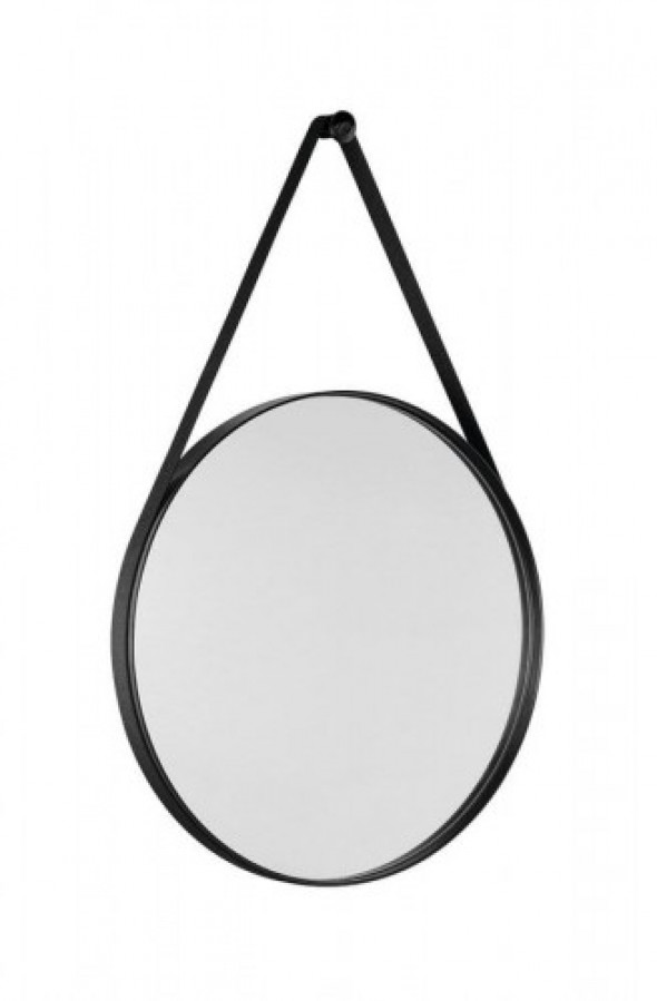 Sapho Okrągłe lustro ORBITER z paskiem, ø 50 cm, czarny mat ORB050