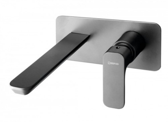 Sapho SPY bateria umywalkowa podtynkowa, czarny matowy PY08/15