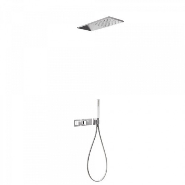 Tres BLOCK SYSTEM COLORS Zestaw natryskowy z baterią termostatyczną biały-chrom 207.252.02.BL