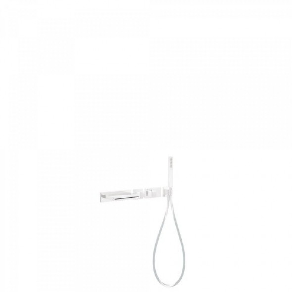 Tres BLOCK SYSTEM COLORS Zestaw wannowo-natryskowy z baterią termostatyczną podtynkową biały mat 207.192.01.BM