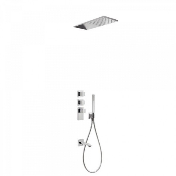 Tres BLOCK SYSTEM Zestaw wannowo-natryskowy z baterią termostatyczną podtynkową 206.253.01