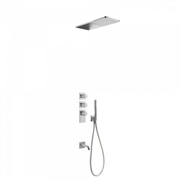 Tres BLOCK SYSTEM Zestaw wannowo-natryskowy z baterią termostatyczną podtynkową 206.353.01