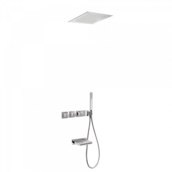 Tres BLOCK SYSTEM Zestaw wannowo-natryskowy z baterią termostatyczną podtynkową 207.253.06