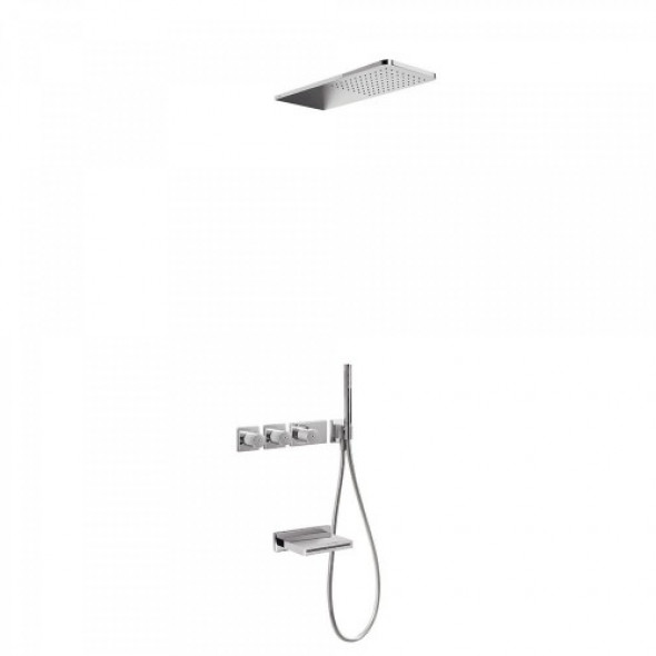 Tres BLOCK SYSTEM Zestaw wannowo-natryskowy z baterią termostatyczną podtynkową 207.353.05