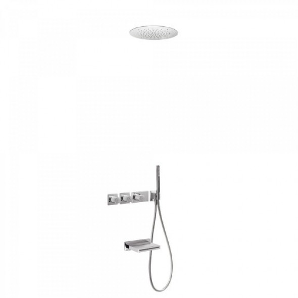 Tres BLOCK SYSTEM Zestaw wannowo-natryskowy z baterią termostatyczną podtynkową 207.353.06