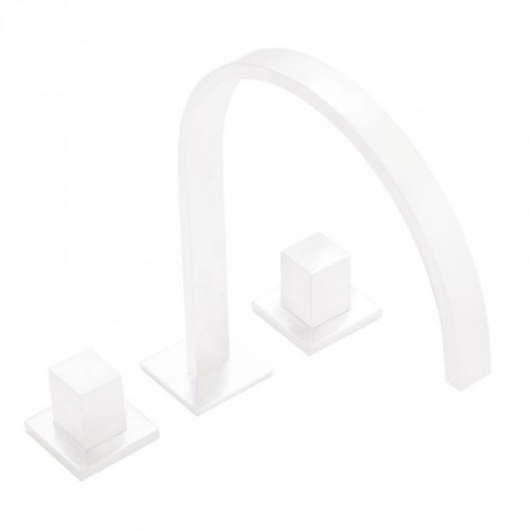 Tres CUADRO COLORS Dwuuchwytowe baterie nablatowe biały mat 008.105.01.BM