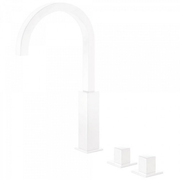 Tres CUADRO COLORS Dwuuchwytowe baterie nablatowe biały mat 008.105.04.BM