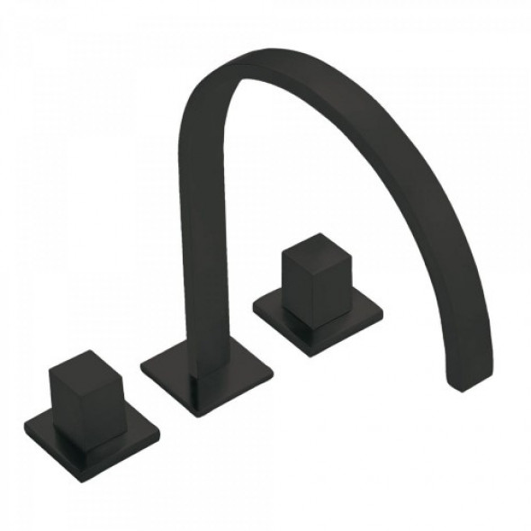 Tres CUADRO COLORS Dwuuchwytowe baterie nablatowe czarny mat 008.105.01.NM