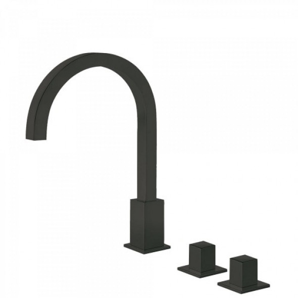 Tres CUADRO COLORS Dwuuchwytowe baterie nablatowe czarny mat 008.105.03.NM