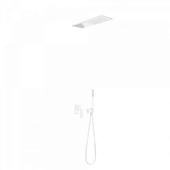 Tres CUADRO COLORS Zestaw natryskowy z baterią podtynkową biały mat 006.180.03.BM