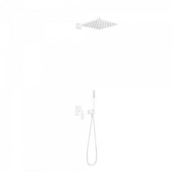 Tres CUADRO COLORS Zestaw natryskowy z baterią podtynkową biały mat 006.980.02.BM