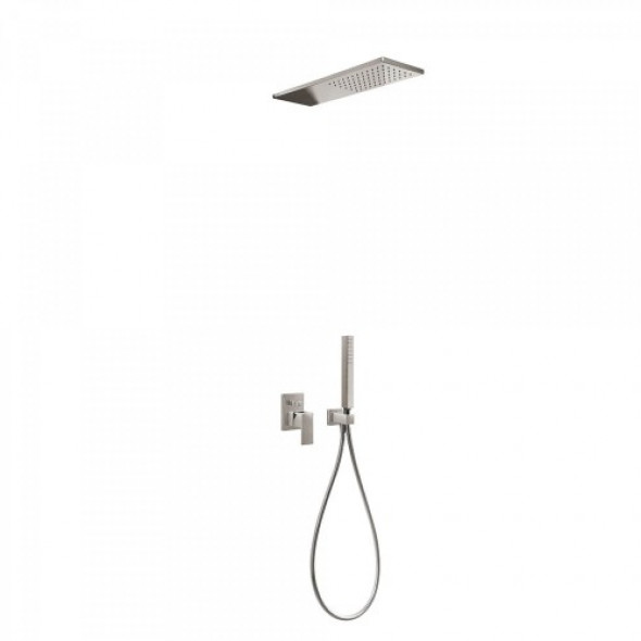 Tres CUADRO COLORS Zestaw natryskowy z baterią podtynkową stal 006.180.03.AC