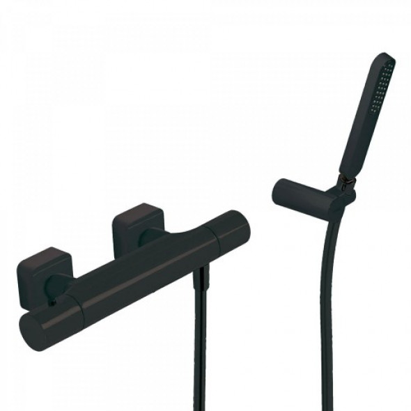 Tres LOFT COLORS Bateria termostatyczna natryskowa czarny mat 200.164.09.NM