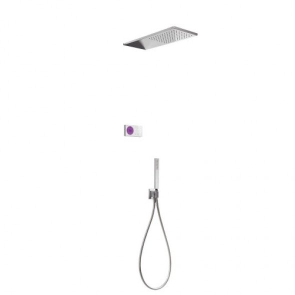 Tres Podtynkowy termostatyczny elektroniczny zestaw prysznicowy Shower Technology Blue Edition 092.865.51