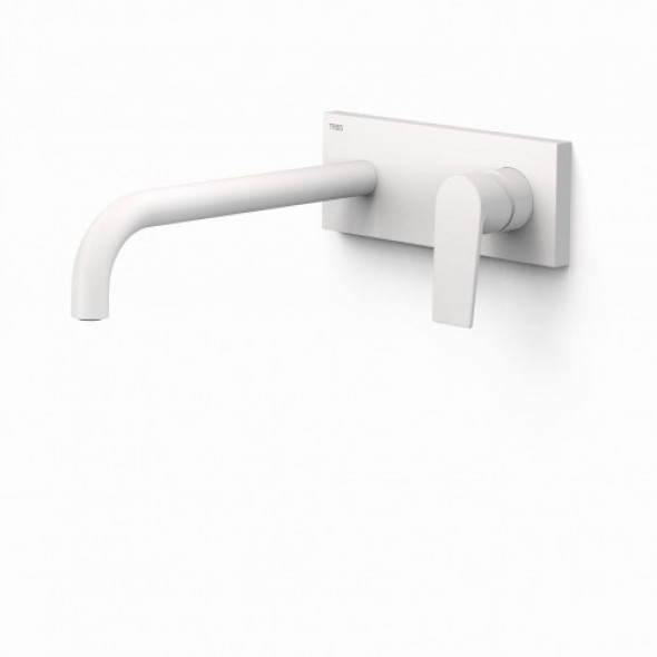 Tres Project-Tres Bateria podtynkowa umywalkowa Wylewka 240 mm Biel Matowa 211.300.12.BM