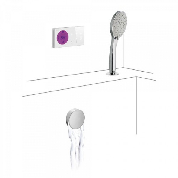 Tres SHOWER TECHNOLOGY Podtynkowy termostatyczny elektroniczny zestaw nawannowy SHOWER TECHNOLOGY 092.865.73