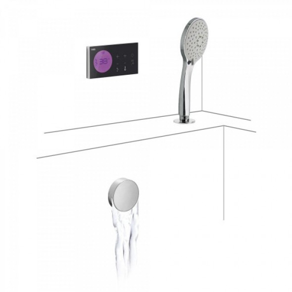 Tres SHOWER TECHNOLOGY Podtynkowy termostatyczny elektroniczny zestaw nawannowy SHOWER TECHNOLOGY 092.885.73