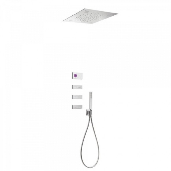Tres SHOWER TECHNOLOGY Podtynkowy termostatyczny elektroniczny zestaw prysznicowy SHOWER TECHNOLOGY CHROMOTERAPIA 092.863.10