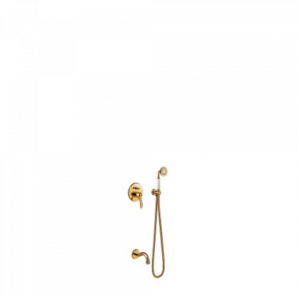 Tres TRES-CLASIC Zestaw wannowo-natryskowy z baterią podtynkową złotą 242.180.05.OR