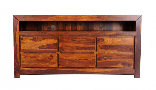 Drewniana komoda RTV z szufladami PU-39- Kolekcja Pure