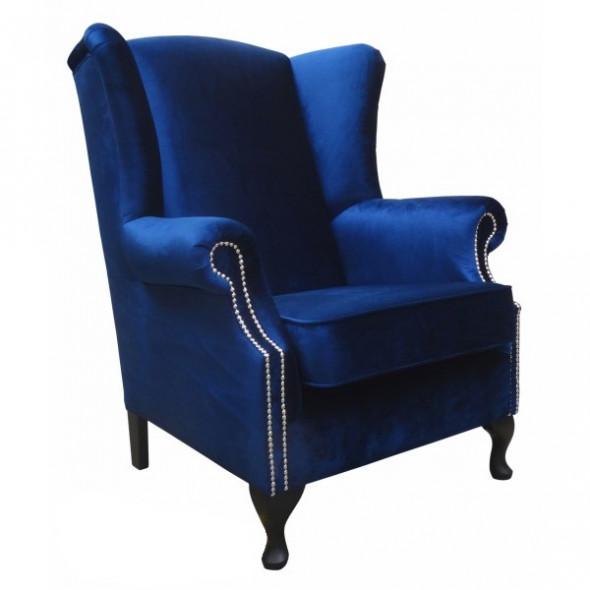 Fotel tapicerowany WING gładki, noga gięta - Kolekcja Chesterfield